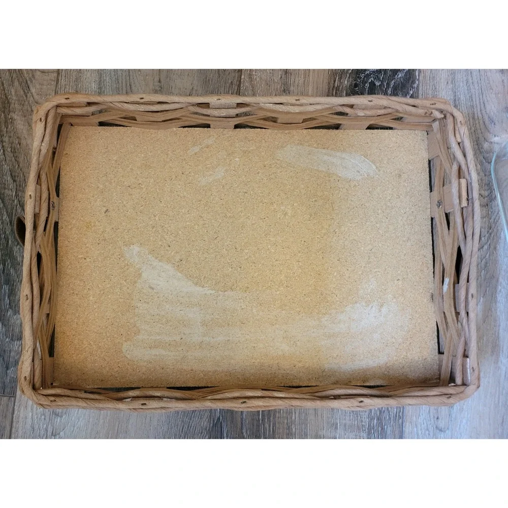 Vintage Pyrex Baker in a Basket 2330 3 Qt Glass Utility Dish with Woven Basket